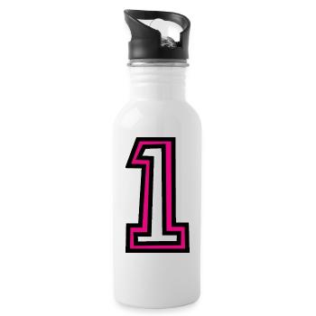 1. 1 JAHR. 1. JAHRESTAG. 1 JAHR GEBURTSTAG - Trinkflasche mit integriertem Trinkhalm - Weiß - Rechts