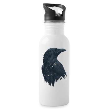 Rabe - Trinkflasche mit integriertem Trinkhalm - Weiß - Rechts
