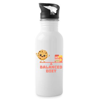 balanced cookie fastfood Diet - Trinkflasche mit integriertem Trinkhalm - Weiß - Rechts