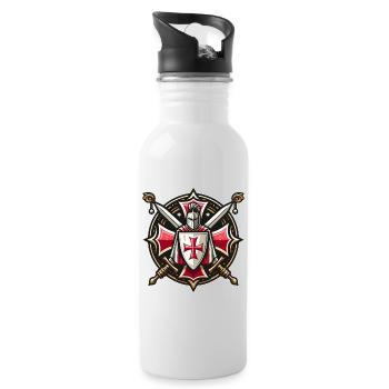 Knights templar - Water bottle with straw - white - Right
