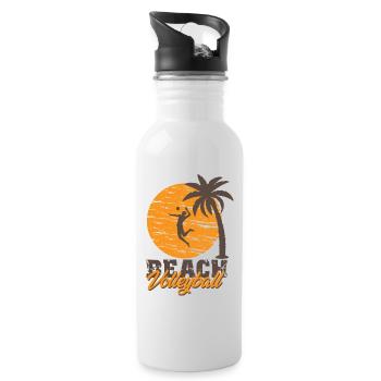 Beachvolleyball - Trinkflasche mit integriertem Trinkhalm - Weiß - Rechts
