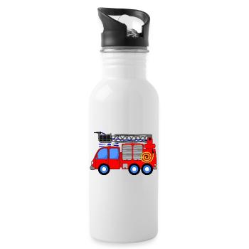 Fire engine children - Water bottle with straw - white - Right