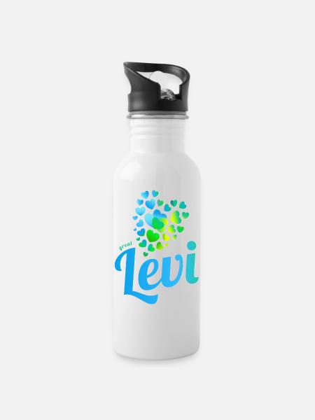 Levi - Trinkflasche mit integriertem Trinkhalm - Weiß