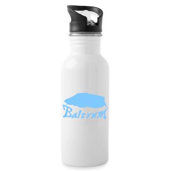 Baltrum Tattoo - Trinkflasche mit integriertem Trinkhalm - Weiß - Rechts