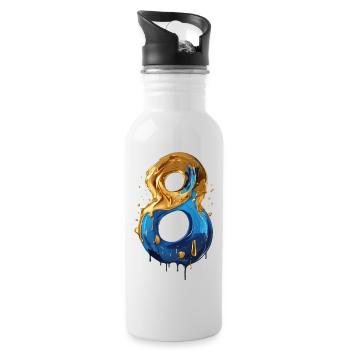 NO. 8 NUMBER 8 COOL 8TH BIRTHDAY - Water bottle with straw - white - Right