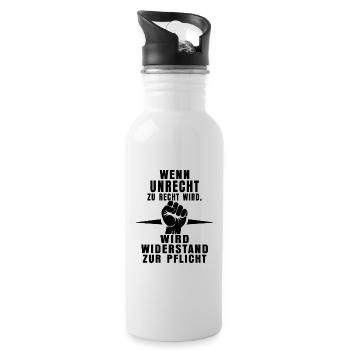 Recognizing injustice – showing resistance - Water bottle with straw - white - Right