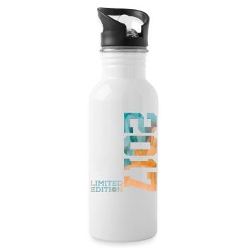 9. GEBURTSTAG LIMITED EDITION 2017 - Trinkflasche mit integriertem Trinkhalm - Weiß - Rechts
