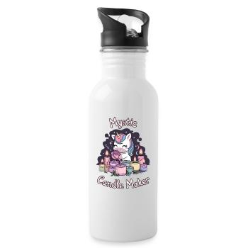 Mystischer Kerzenhersteller. - Trinkflasche mit integriertem Trinkhalm - Weiß - Rechts