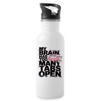 My Brain Has Too Many Tabs Open - Water bottle with straw - white - Right