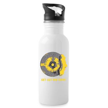 Brake / brake disc / brake pad yellow T-shirt - Water bottle with straw - white - Right