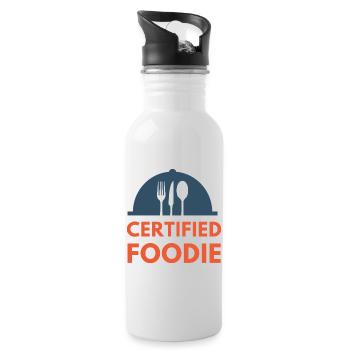 certified food lover Essen Foodie - Trinkflasche mit integriertem Trinkhalm - Weiß - Rechts