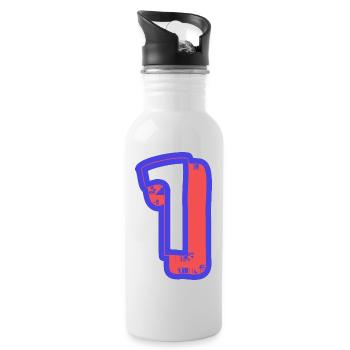 1. 1 JAHR. 1. JAHRESTAG. 1 JAHR GEBURTSTAG - Trinkflasche mit integriertem Trinkhalm - Weiß - Rechts