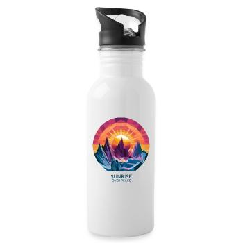 Sunrise Over Peaks - Water bottle with straw - white - Right