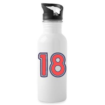 18. 18 JAHRE ALT - Trinkflasche mit integriertem Trinkhalm - Weiß - Rechts