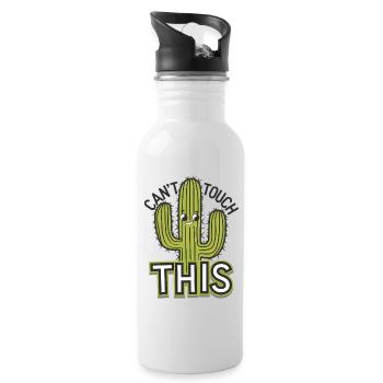 Can't Touch This - Water bottle with straw - white - Right