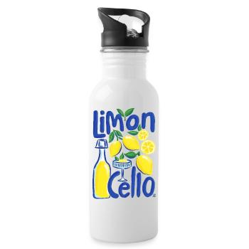 Cooles Design - Trinkflasche mit integriertem Trinkhalm - Weiß - Rechts