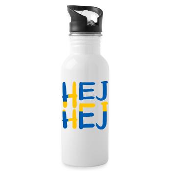 HEJ HEJ SCHWEDEN - Trinkflasche mit integriertem Trinkhalm - Weiß - Rechts