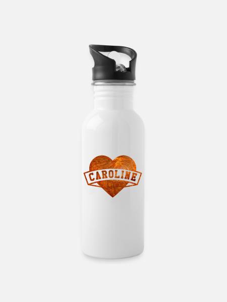 Caroline - Trinkflasche mit integriertem Trinkhalm - Weiß