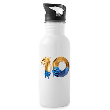NON. 10 NUMÉRO 10 COOL 10E ANNIVERSAIRE - Gourde avec paille intégrée - blanc - Droite