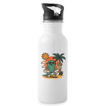 Good mood - Water bottle with straw - white - Right