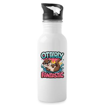 Otterly Fantastic - Water bottle with straw - white - Right