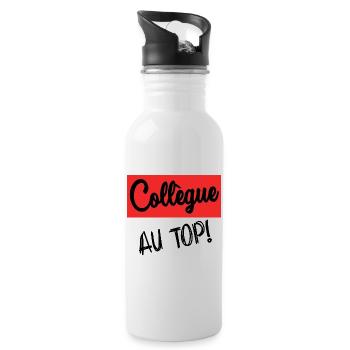 COLLEAGUE. START. RETIREMENT. EMPLOYMENT. HUMOR - Water bottle with straw - white - Right