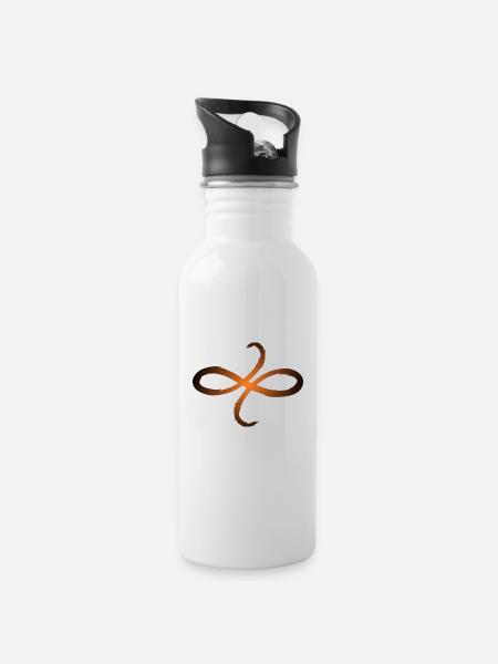Keltische Symbole Freundschaft - Trinkflasche mit integriertem Trinkhalm - Weiß