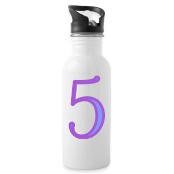 5. FIVE - Water bottle with straw - white - Right