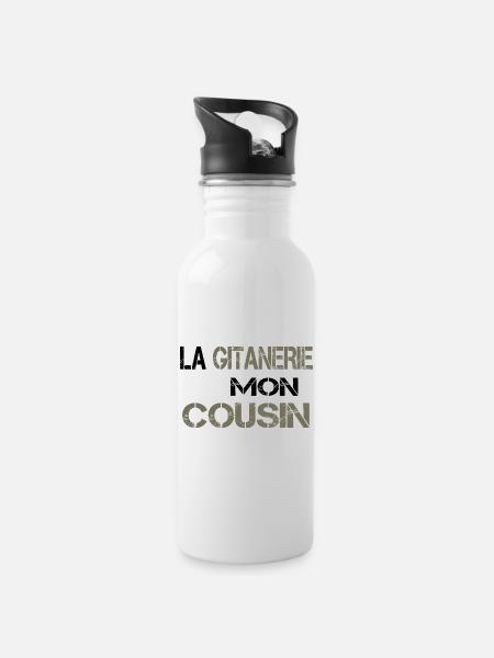 La gitanerie mon cousin - Gourde avec paille intégrée - blanc