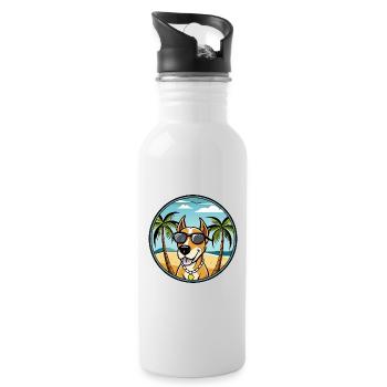 Transsilvanischer Windhund Rasse Cartoon Sonnenbrille - Trinkflasche mit integriertem Trinkhalm - Weiß - Rechts