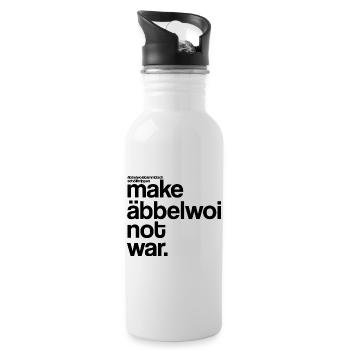 make äbbelwoi not war - Trinkflasche mit integriertem Trinkhalm - Weiß - Rechts
