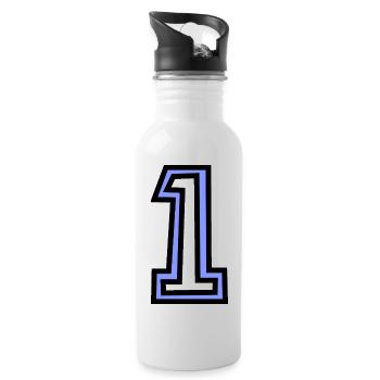 1. 1 JAHR. 1. JAHRESTAG. 1 JAHR GEBURTSTAG - Trinkflasche mit integriertem Trinkhalm - Weiß - Rechts