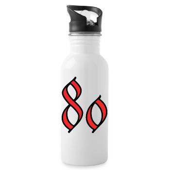 80 - Water bottle with straw - white - Right