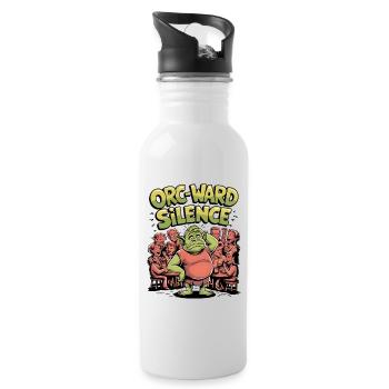 Orc-ward Silence - Water bottle with straw - white - Right