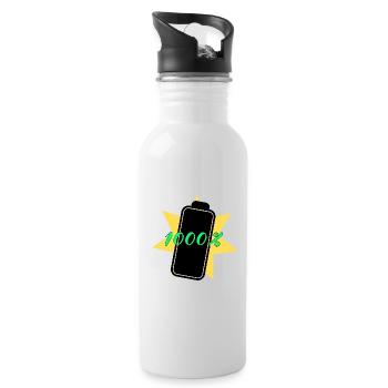 1000% Energie - Trinkflasche mit integriertem Trinkhalm - Weiß - Rechts