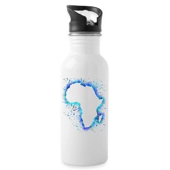 Afrika - Trinkflasche mit integriertem Trinkhalm - Weiß - Rechts