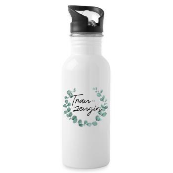 Trauzeugin - Junggesellinnenabschied - Trinkflasche mit integriertem Trinkhalm - Weiß - Rechts
