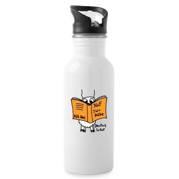 Deutsch Schof - Trinkflasche mit integriertem Trinkhalm - Weiß - Rechts