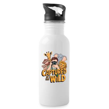 Captured By The Wild - Water bottle with straw - white - Right