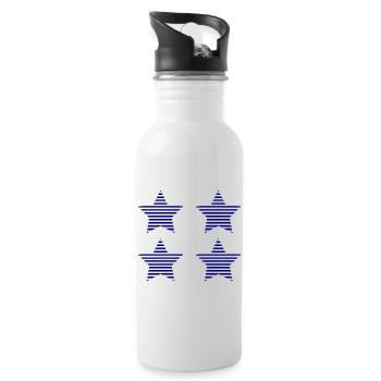 STERN. STERNE. STERN. STERNE. FEST. JAHRESTAG - Trinkflasche mit integriertem Trinkhalm - Weiß - Rechts