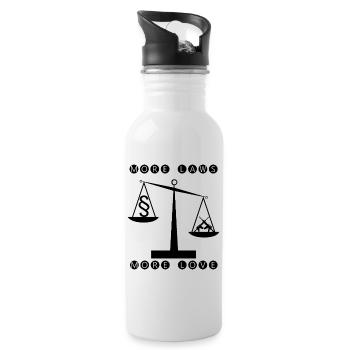 More laws more love - less weapons - Water bottle with straw - white - Right