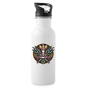 Girl from the village logo - Water bottle with straw - white - Right