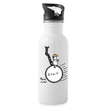 Physik Schof - Trinkflasche mit integriertem Trinkhalm - Weiß - Rechts