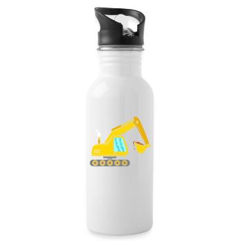 Bagger - Trinkflasche mit integriertem Trinkhalm - Weiß - Rechts
