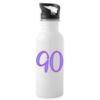 90 - Trinkflasche mit integriertem Trinkhalm - Weiß - Rechts