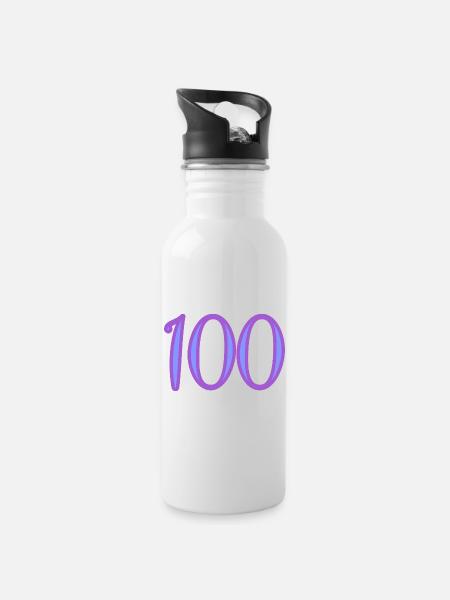 100 - Gourde avec paille intégrée - blanc