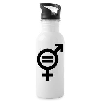 Gender Equality Symbol Emancipation Equality - Water bottle with straw - white - Right