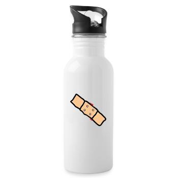 pflaster mit blut - Trinkflasche mit integriertem Trinkhalm - Weiß - Rechts