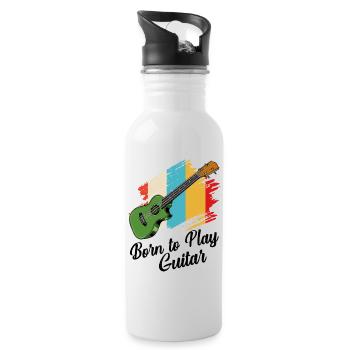 Gitarre - Trinkflasche mit integriertem Trinkhalm - Weiß - Rechts