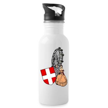 Vienna Panorama - Water bottle with straw - white - Right